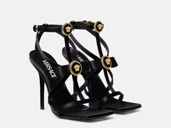 Versace Gianni ribbon satin sandals