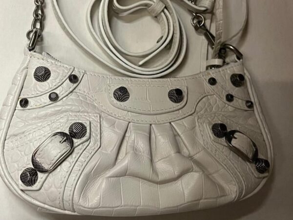Balenciaga Le Cagole Mini Multi Pouch in White Lambskin