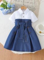 Stylish Girls' Denim Shirt Dress | Toddler Jean Skirt Look | Norion Luxury
