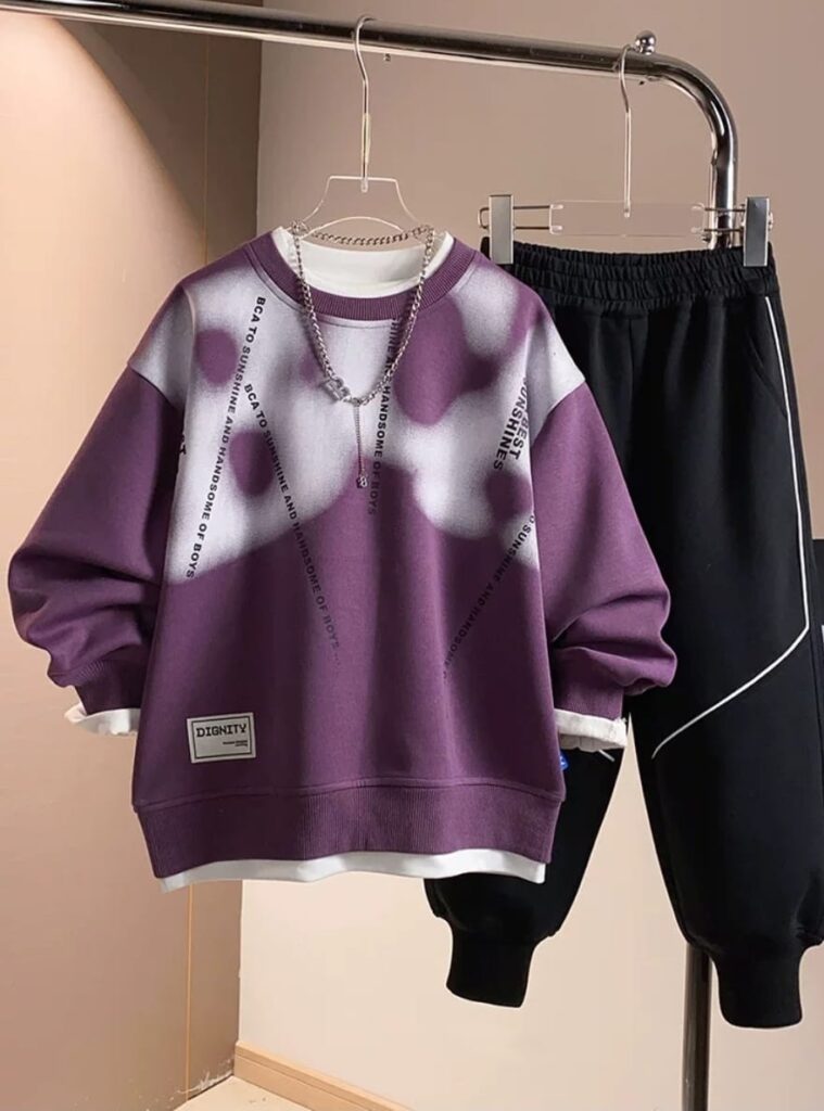 Irresistible Boys' Graffiti Style Sweatshirt Tracksuit | Urban Athleisure Jogger Set | Norion Luxury (Ages 4-13)