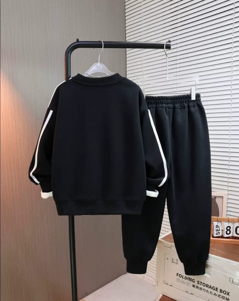 Irresistible Boys' Monochrome Athletic Tracksuit | Block Stripe Sweatshirt & Joggers | Norion Luxury (Ages 4-13)
