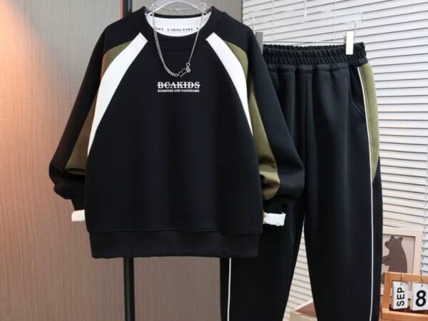 Irresistible Boys' Dynamic Colour Block Tracksuit | Bold Graphic Hoodie & Joggers | Norion Luxury (Ages 4-13)