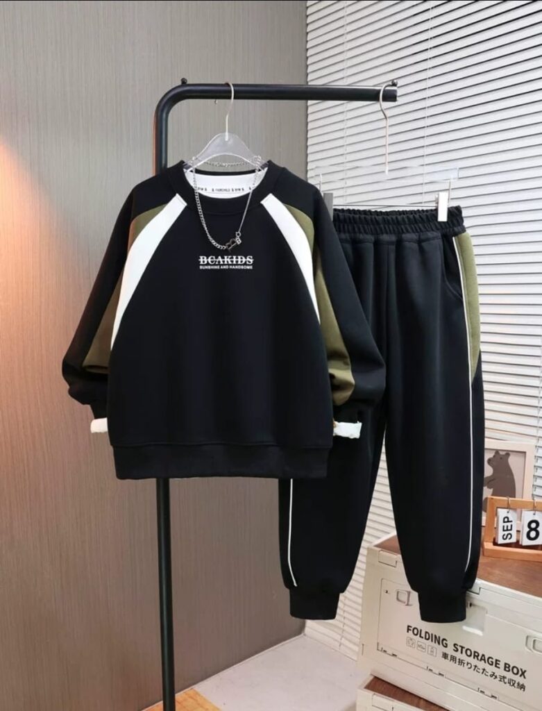 Irresistible Boys' Dynamic Colour Block Tracksuit | Bold Graphic Hoodie & Joggers | Norion Luxury (Ages 4-13)