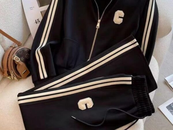 Irresistible Women's Premium Zip-Up Tracksuit | Classic Black & Grey Panel Detail | Sizes L to 4XL