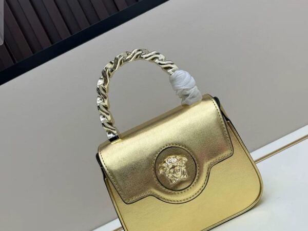 Medusa Mini Handbag - Iconic Gold Hardware, Top Handle & Chain Strap