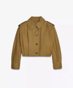 Zara Style Pleated Lightweight Bomber Jacket - Zip-Up, Ribbed Trim, Brown | £30