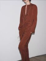 Zara Style Flowing Shirt & Wide-Leg Trouser Co-ord Set - Chic Caramel