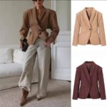 Norion Luxury Suede Shawl Collar Cape Shoulder Short Jacket