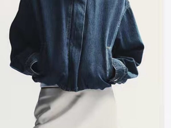 Zara TRF Style Denim Trucker Jacket - Light Blue Wash | Cropped Fit | £35