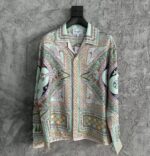 Luxury Silk Satin Shirt - Soft Taupe & Sky Blue | Flowing Fit | Sizes S to 2XL | £40