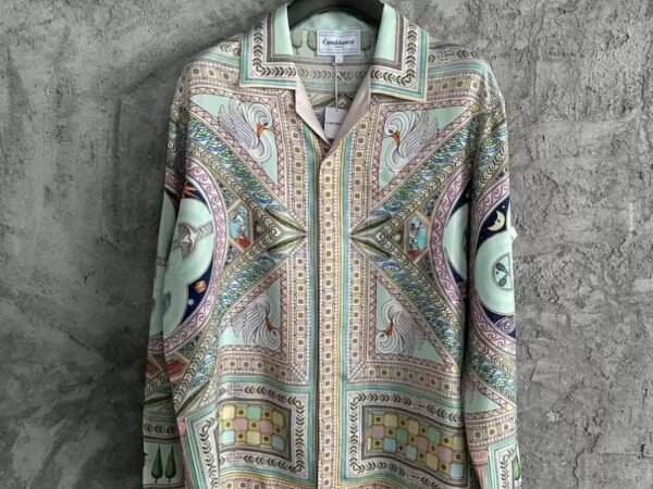 Luxury Silk Satin Shirt - Soft Taupe & Sky Blue | Flowing Fit | Sizes S to 2XL | £40