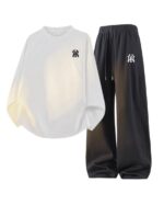 Norion Luxury Oversized Crewneck Sweatshirt & Wide Leg Tracksuit Set