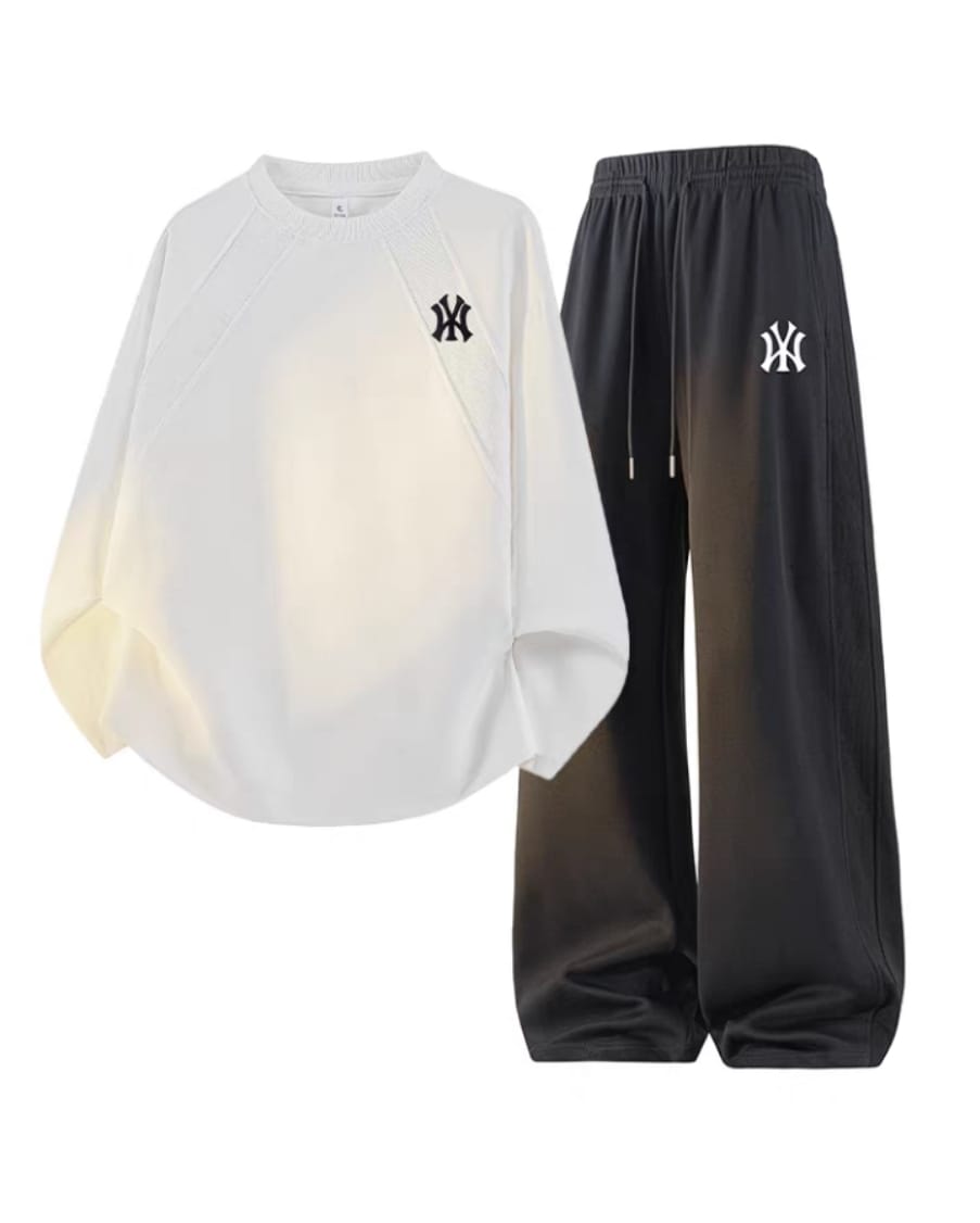 Norion Luxury Oversized Crewneck Sweatshirt & Wide Leg Tracksuit Set