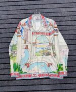 Luxury Silk Satin Shirt - Champagne Gold & Mandarin Orange | Flowing Fit | £40