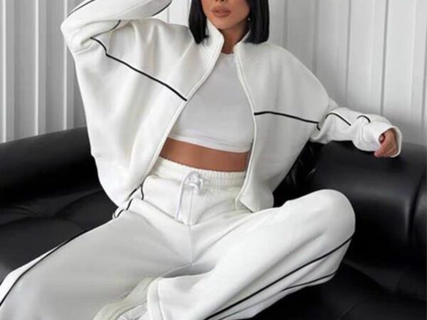 Norion Luxury Oversized Zip-Up Tracksuit with Contrast Piping