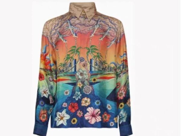 Luxury Silk Satin Shirt - 8 Colors: Blue, Gold, Teal, Orange, Pink, Green | £40