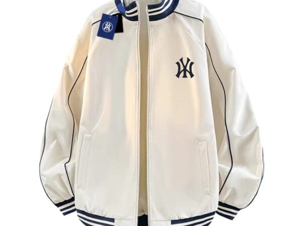 Norion Luxury Oversized Varsity Bomber Jacket with Stand-Up Collar