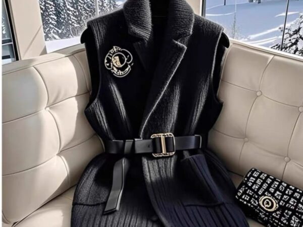 Title: Irresistible Ladies Longline Sleeveless Cardigan | Chunky Knit Vest Layering Piece | Cream/Beige | Sizes S to XL