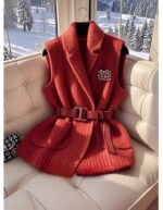 Title: Irresistible Ladies Longline Sleeveless Cardigan | Chunky Knit Vest Layering Piece | Cream/Beige | Sizes S to XL