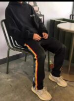 Mens Designer Track Pants - Rainbow & Classic Stripe Loose Fit Joggers | Norion Luxury