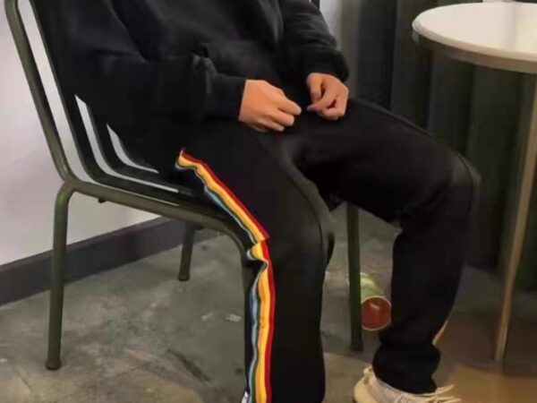 Mens Designer Track Pants - Rainbow & Classic Stripe Loose Fit Joggers | Norion Luxury