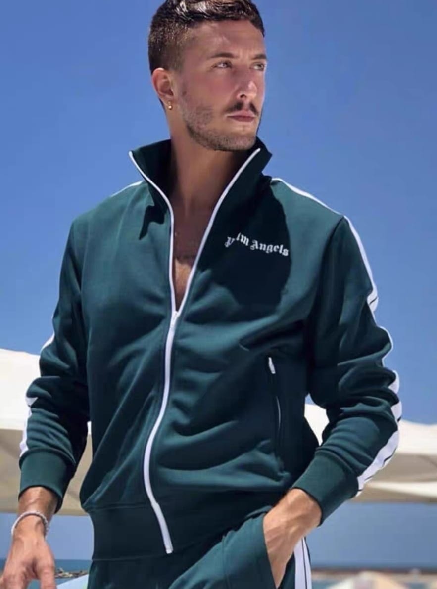 Mens Designer Track Jacket - High Neck, Rainbow & Classic Stripe | Norion Luxury Mens Designer Track Jacket - High Neck, Rainbow & Classic Stripe | Norion Luxury