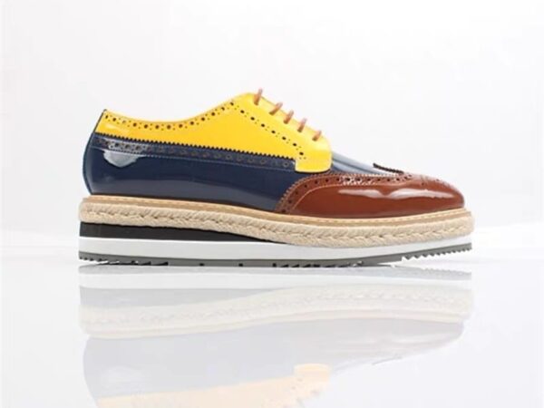 Designer Platform Brogues & Loafers - Patent Leather & Espadrille Soles | Norion Luxury