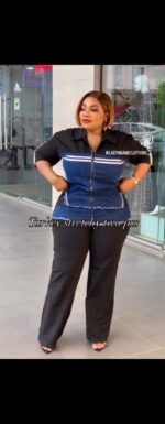 Irresistible Ladies Mixed-Media Two-Piece Set | Half-and-Half Fabric & Denim Co-ord | Sizes S to XL