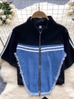 Irresistible Ladies Mixed-Media Two-Piece Set | Half-and-Half Fabric & Denim Co-ord | Sizes S to XL