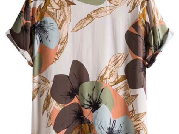 Norion Luxury Men's Abstract Floral Hawaiian Shirt - Four Colors: Black, Cream, Red, Yellow Beach Resort Shirt