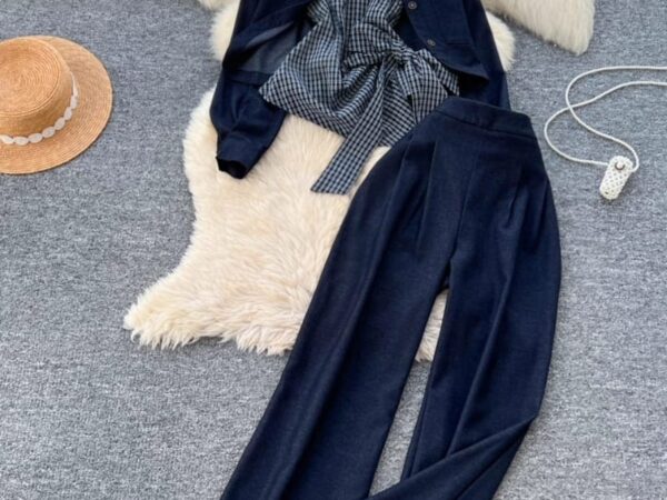 Irresistible Ladies Mixed-Media THREE-PIECE Set | Half-and-Half Fabric & Denim Co-ord | Sizes S to XL