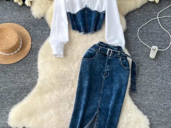 Irresistible Ladies Ribbed Knit Two-Piece Set | Long Sleeve Cropped Top & Midi Skirt Co-ord | Sizes S to XL