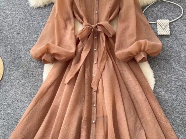 Elegant Pleated Long-Sleeved Midi Dress | High Neck Modest Formal Dress | Sage Green/Teal | Sizes S to XL