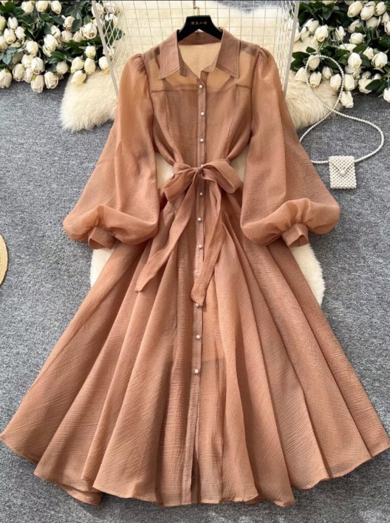 Elegant Pleated Long-Sleeved Midi Dress | High Neck Modest Formal Dress | Sage Green/Teal | Sizes S to XL