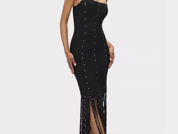 Long Black Crystal | UK Clothing Store for Women, Men & Kids